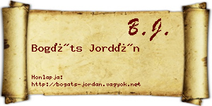 Bogáts Jordán névjegykártya